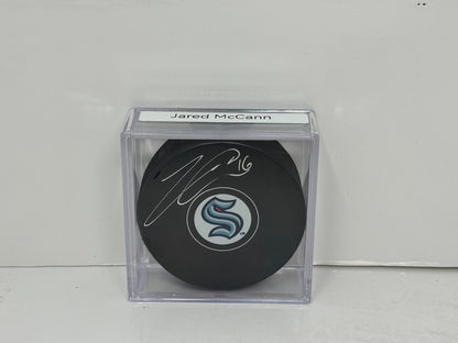 Jared McCann Seattle Kraken Signed NHL Autograph Puck Silver Auto
