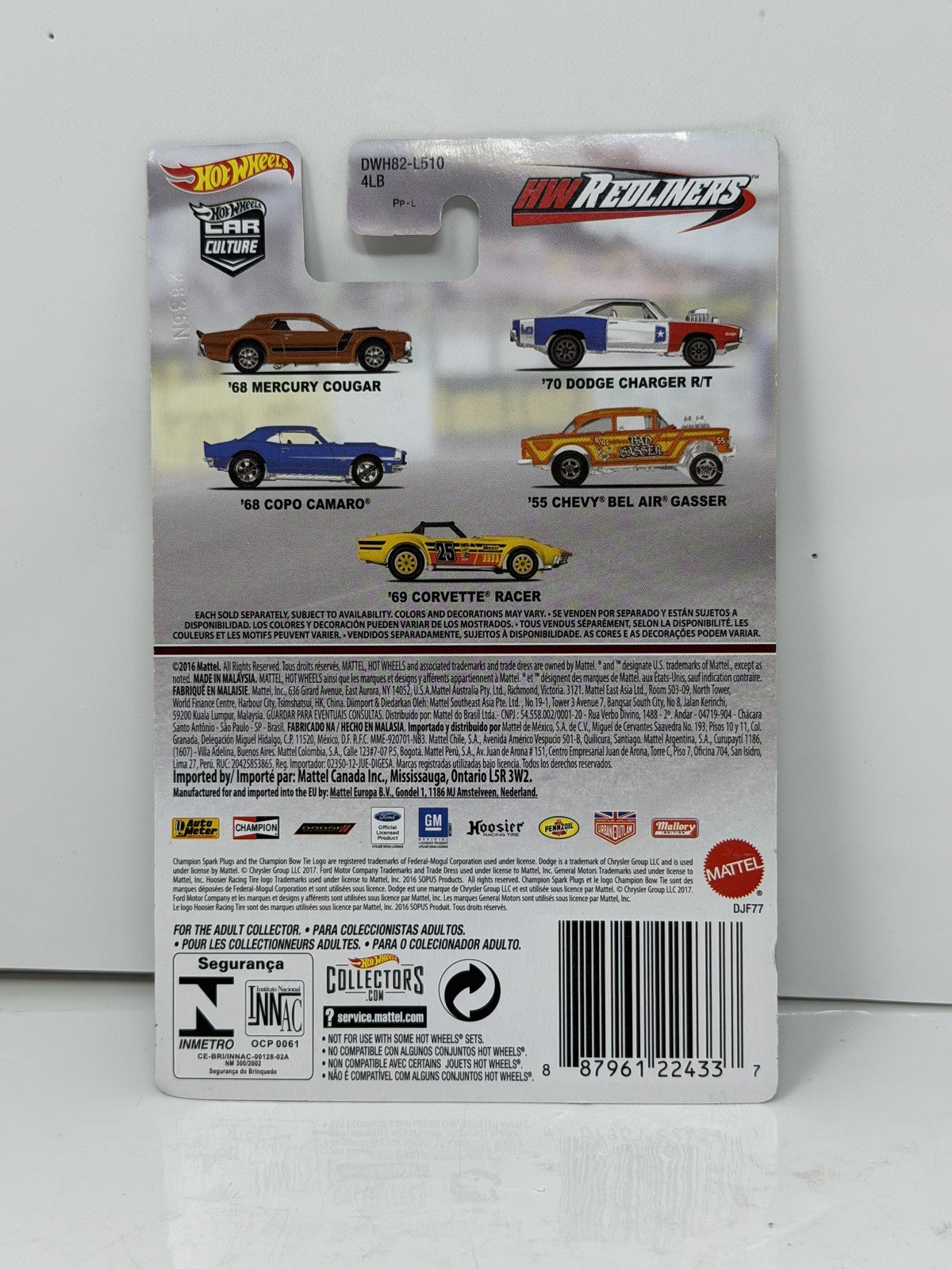 Hot Wheels HW Redliners 1968 Mercury Cougar 1:64 Diecast Real Riders