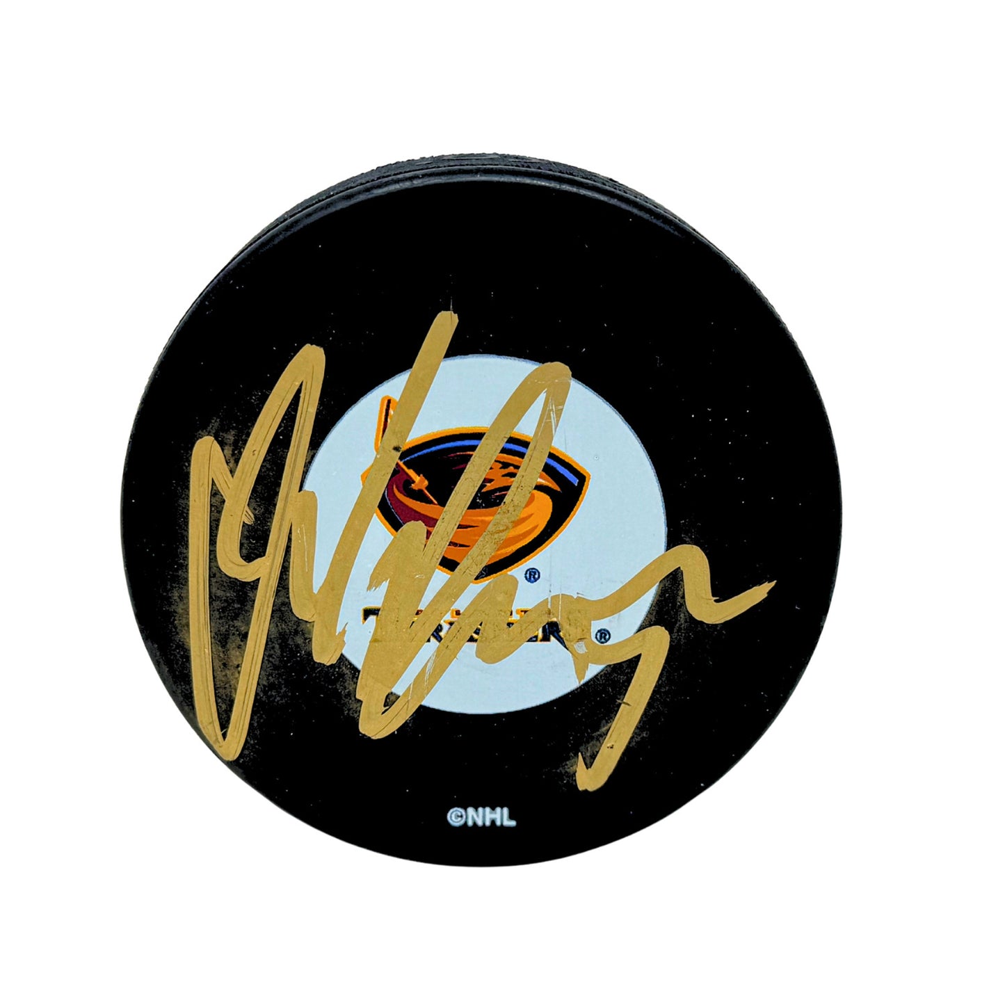 Kari Lehtonen Atlanta Thrashers Signed NHL Autograph Puck Gold Auto