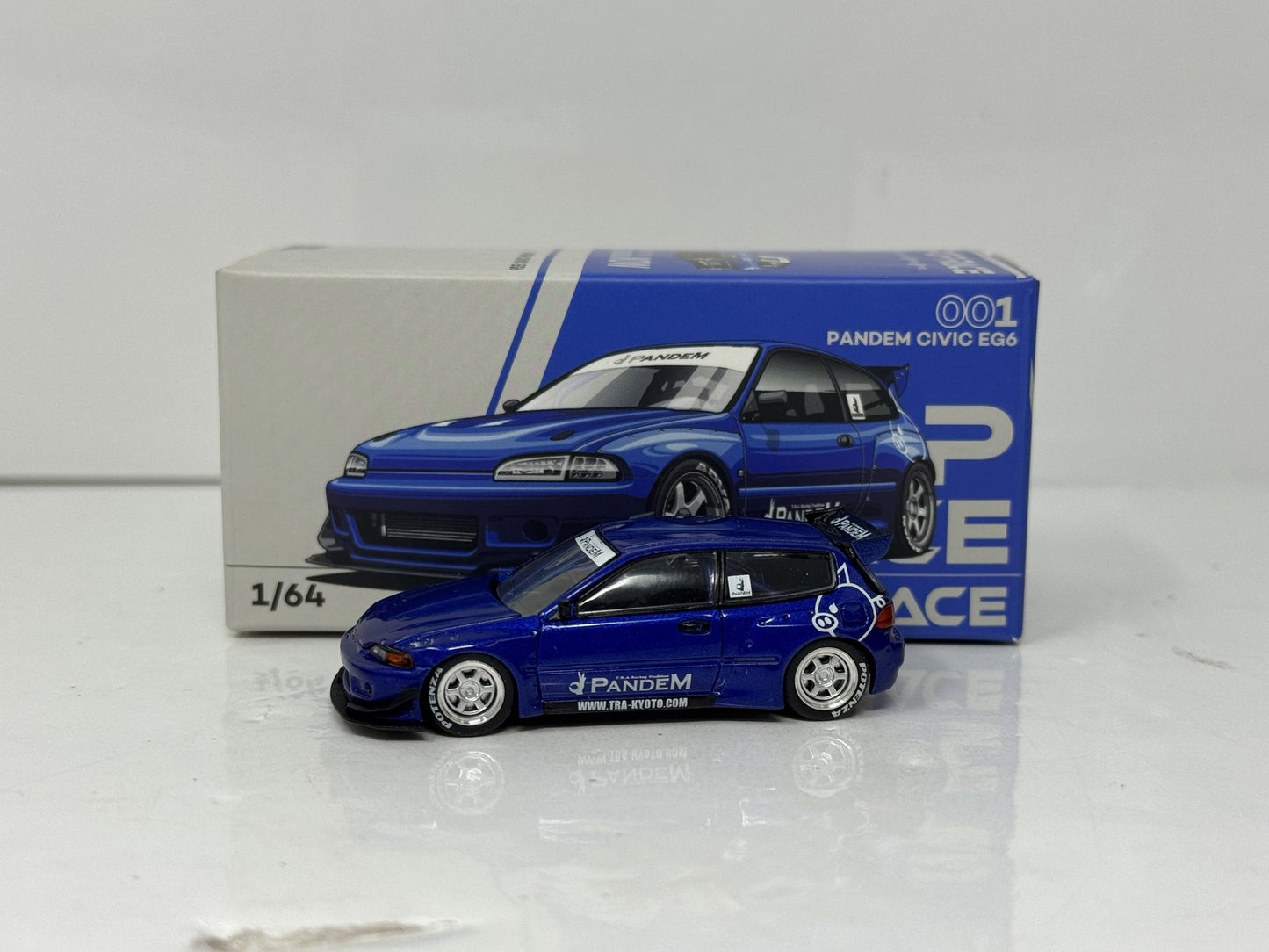 POP RACE Honda Civic EG6 Pandem 1:64 Diecast Blue