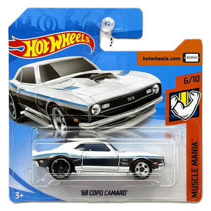 Hot Wheels Muscle Mania 1968 COPO Camaro 1:64 Diecast White Short Card