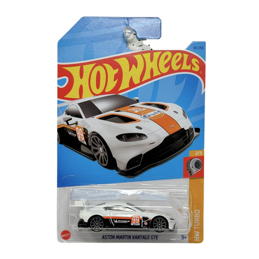 Hot Wheels Turbo Aston Martin Vantage GTE Gulf 1:64 Diecast White