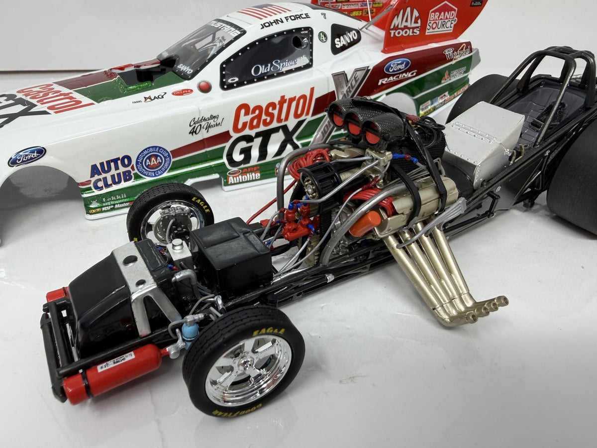 Action NHRA John Force Castrol Retro Ford Mustang Funny Car Liquid 1:24 Diecast