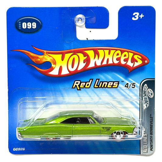 Hot Wheels Red Lines 1965 Pontiac Bonneville 1:64 Diecast Green Short Card
