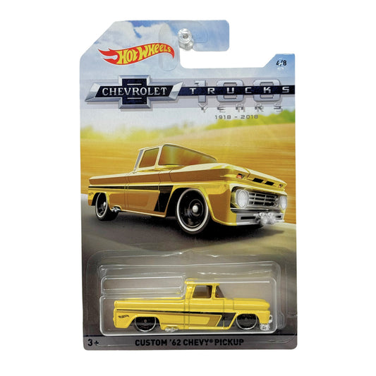 Hot Wheels Chevrolet Trucks 100 Years Custom 1962 Chevy Pickup 1:64 Diecast