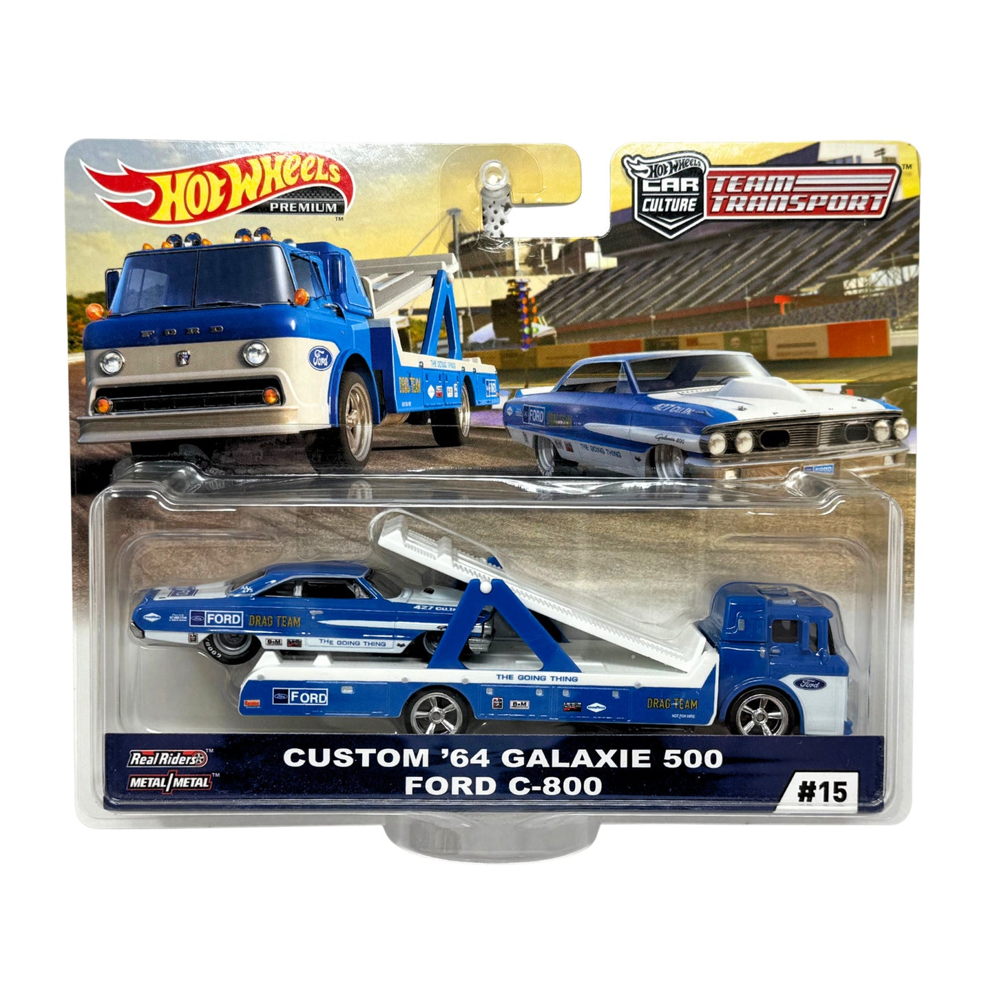 Hot Wheels Premium Team Transport #15 1964 Galaxie 500 Ford C-800 1:64 Diecast