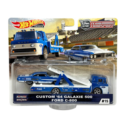 Hot Wheels Premium Team Transport #15 1964 Galaxie 500 Ford C-800 1:64 Diecast