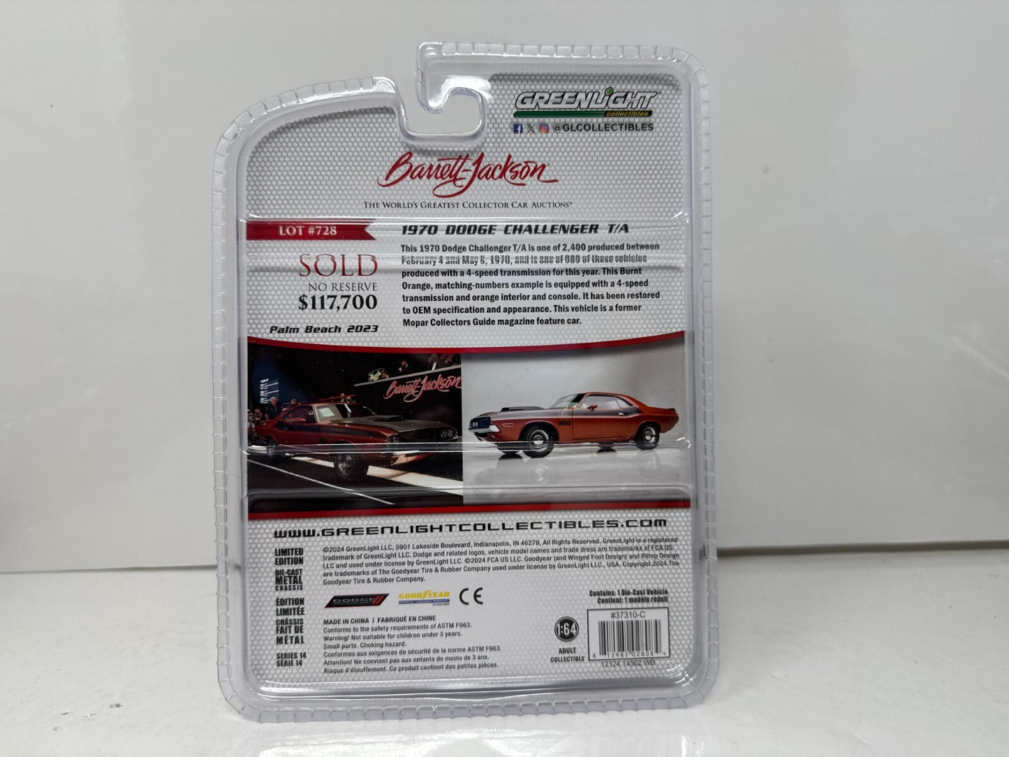 Greenlight Barrett-Jackson 1970 Dodge Challenger T/A 1:64 Diecast