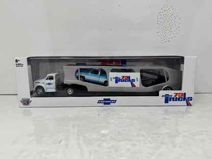 M2 Machines Chevy 73 Trucks 1973 Chevrolet Cheyenne 10 & C60 Hauler 1:64 Diecast