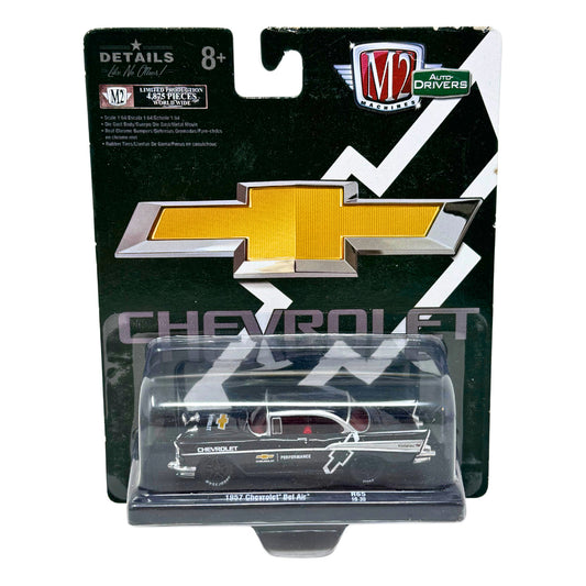 M2 Machines 1957 Chevrolet Bel Air Black Chevy Performance 1:64 Diecast