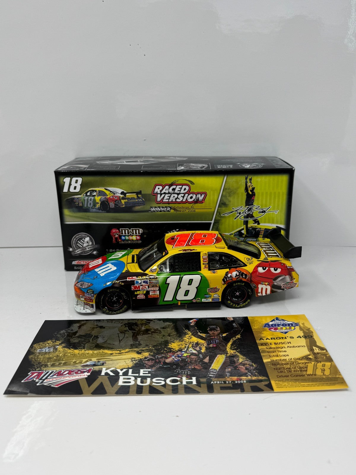 Action NASCAR #18 Kyle Busch M&M's Talladega Race Win 2008 Camry 1:24 Diecast