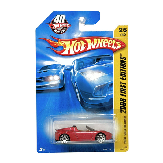 Hot Wheels First Editions 2008 Tesla Roadster 1:64 Diecast Red