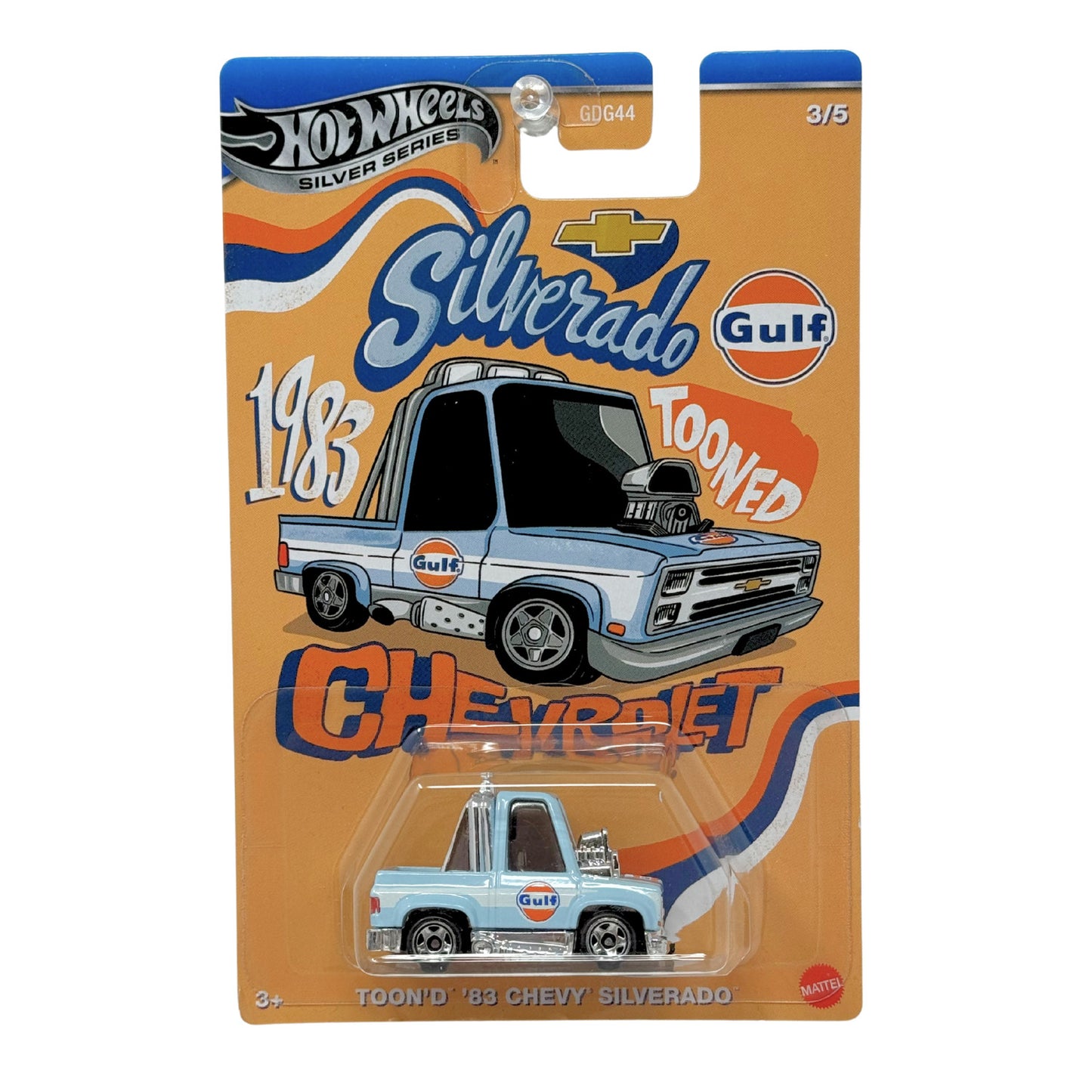 Hot Wheels Silver Series Toon'D 1983 Chevy Silverado Gulf 1:64 Diecast