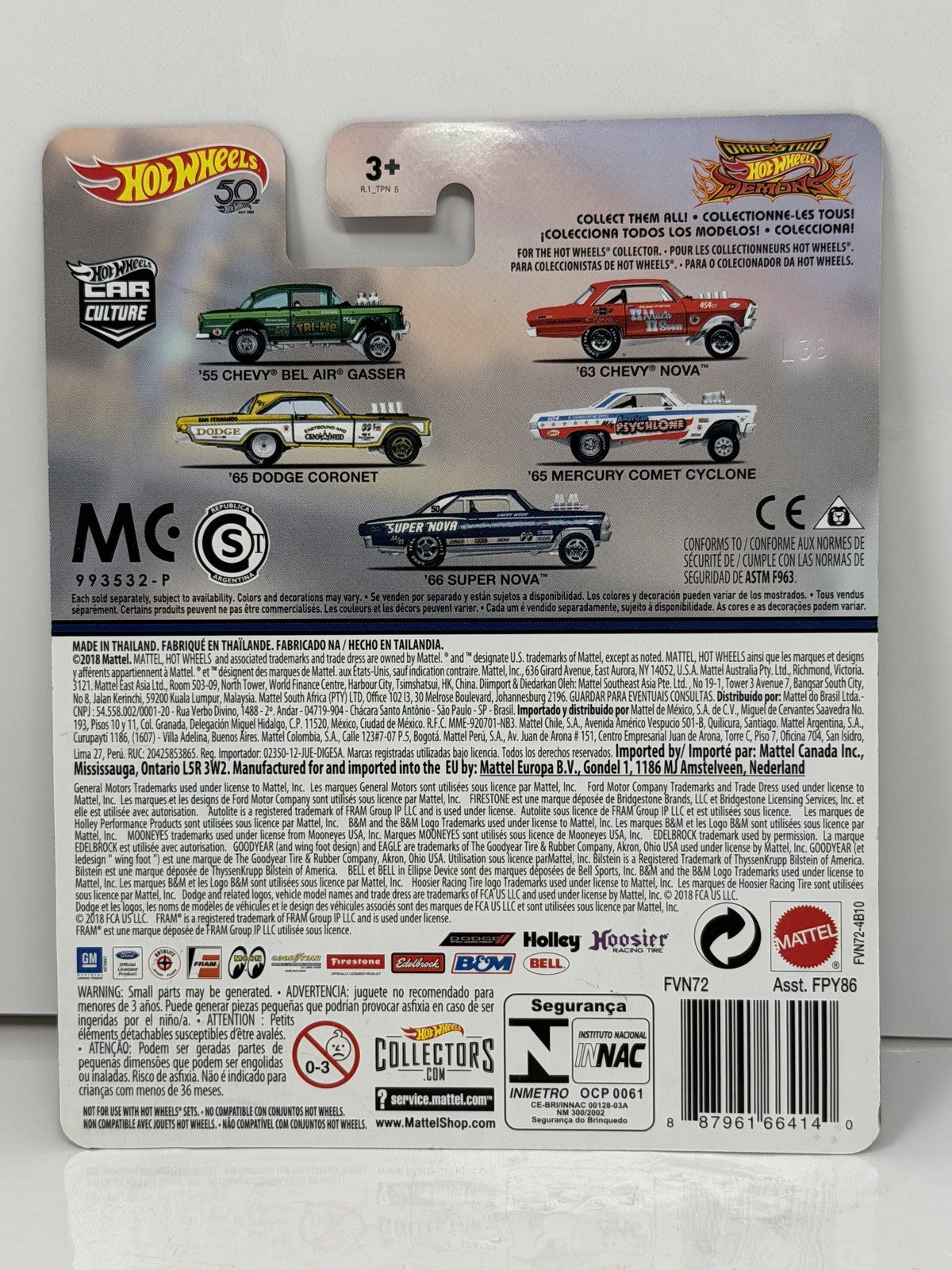 Hot Wheels Drag Strip Demons 1965 Dodge Coronet 1:64 Diecast Real Riders