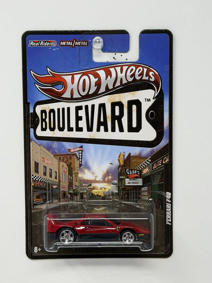 Hot Wheels Boulevard Ferrari F40 1:64 Diecast Real Riders Red