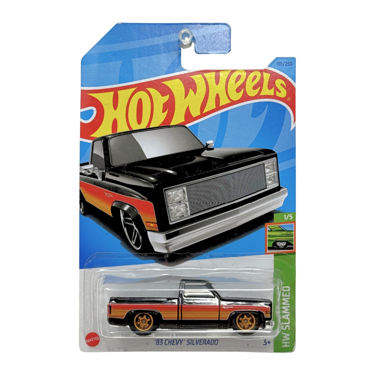 Custom Hot Wheels HW Slammed 1983 Chevy Silverado 1:64 Diecast Wheel Swap