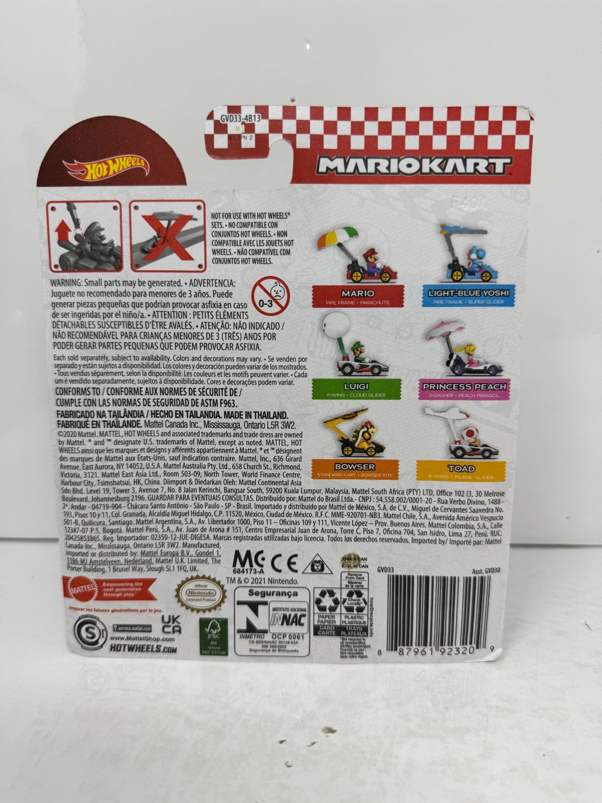 Hot Wheels Mario Kart Bowser Standard Kart + Bowser Kite 1:64 Diecast