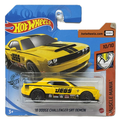 Hot Wheels Muscle Mania 2018 Dodge Challenger SRT Demon 1:64 Diecast Short Card