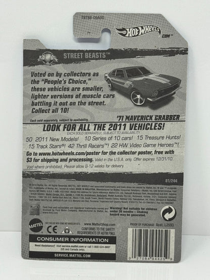 Hot Wheels Street Beasts 1971 Maverick Grabber 1:64 Diecast Factory Sealed