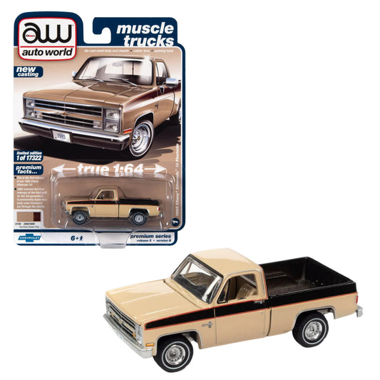Auto World Muscle Trucks 1985 Chevrolet Silverado 10 Fleetside 1:64 Diecast