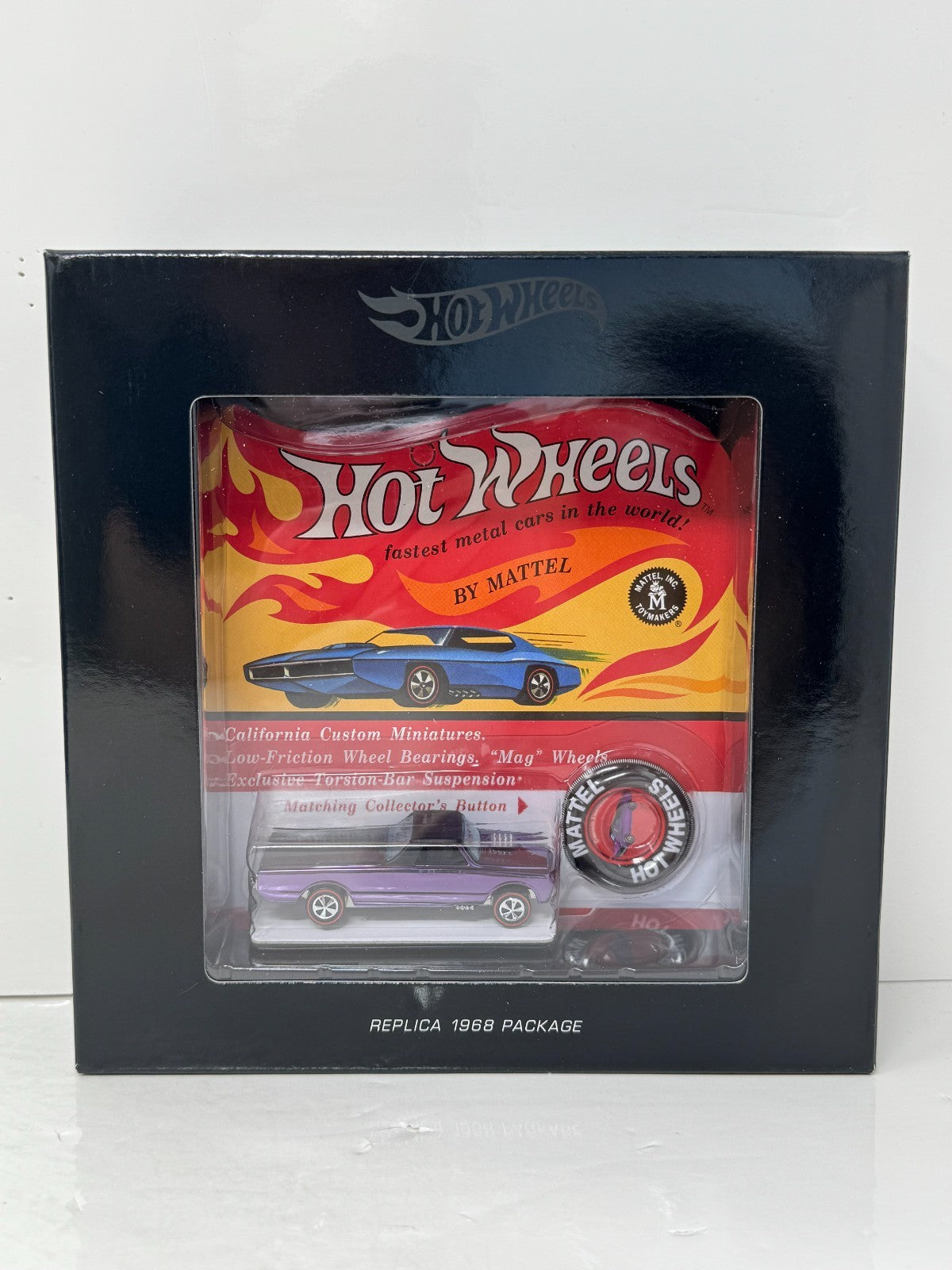 Hot Wheels Replica 1968 Package Custom Fleetside 1:64 Diecast