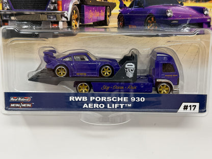 Hot Wheels Premium Team Transport #17 RWB Porsche 930 & Aero Lift 1:64 Diecast