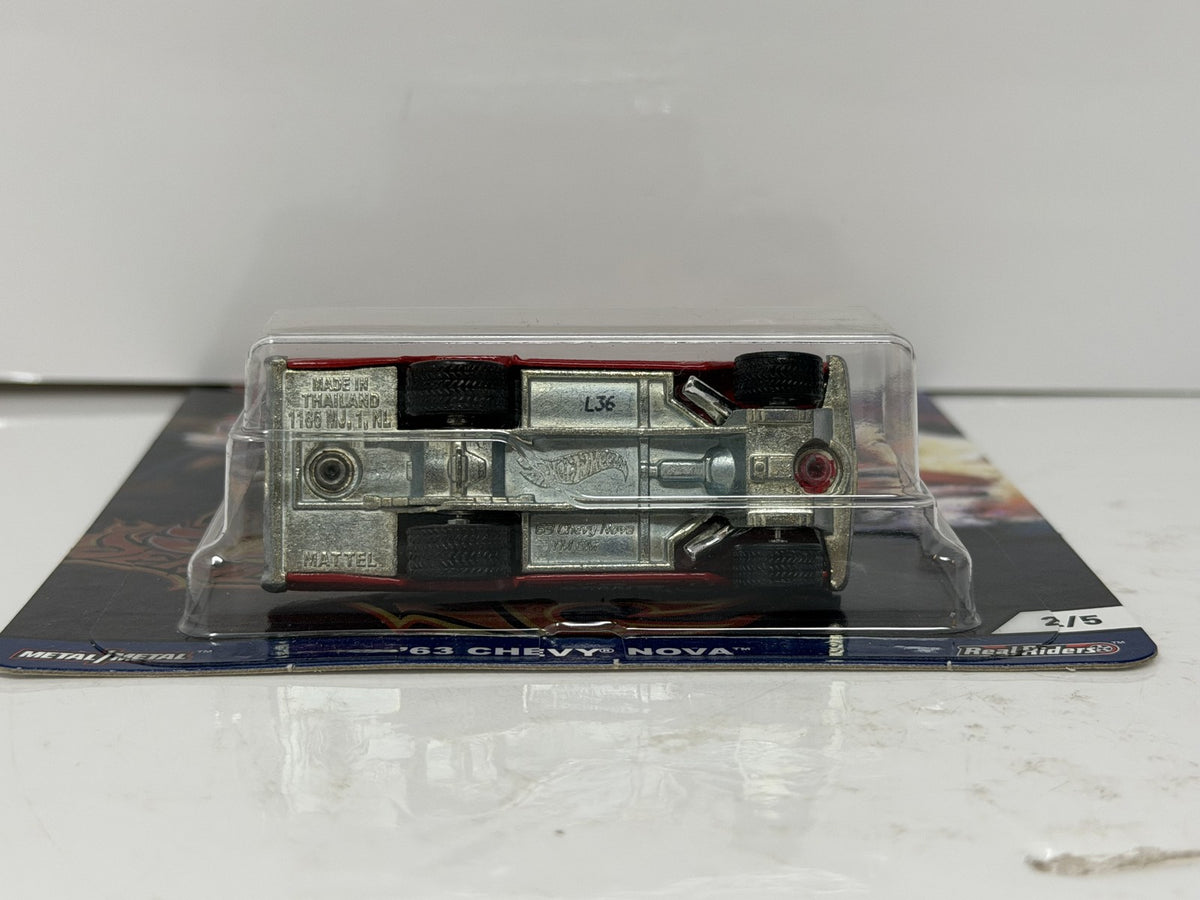 Hot Wheels Drag Strip Demons 1963 Chevy Nova 1:64 Diecast Real Riders