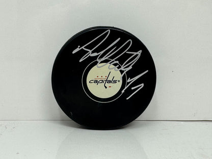 Adam Oates Washington Capitals Signed NHL Autograph Puck Silver Auto