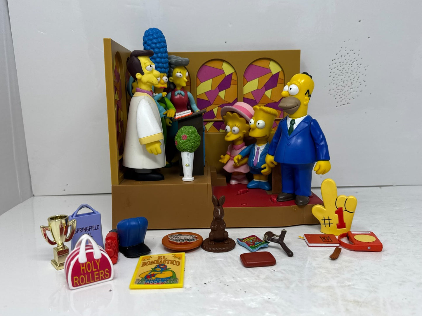 Simpsons World of Springfield First Church of Springfield Set Playmates Diorama