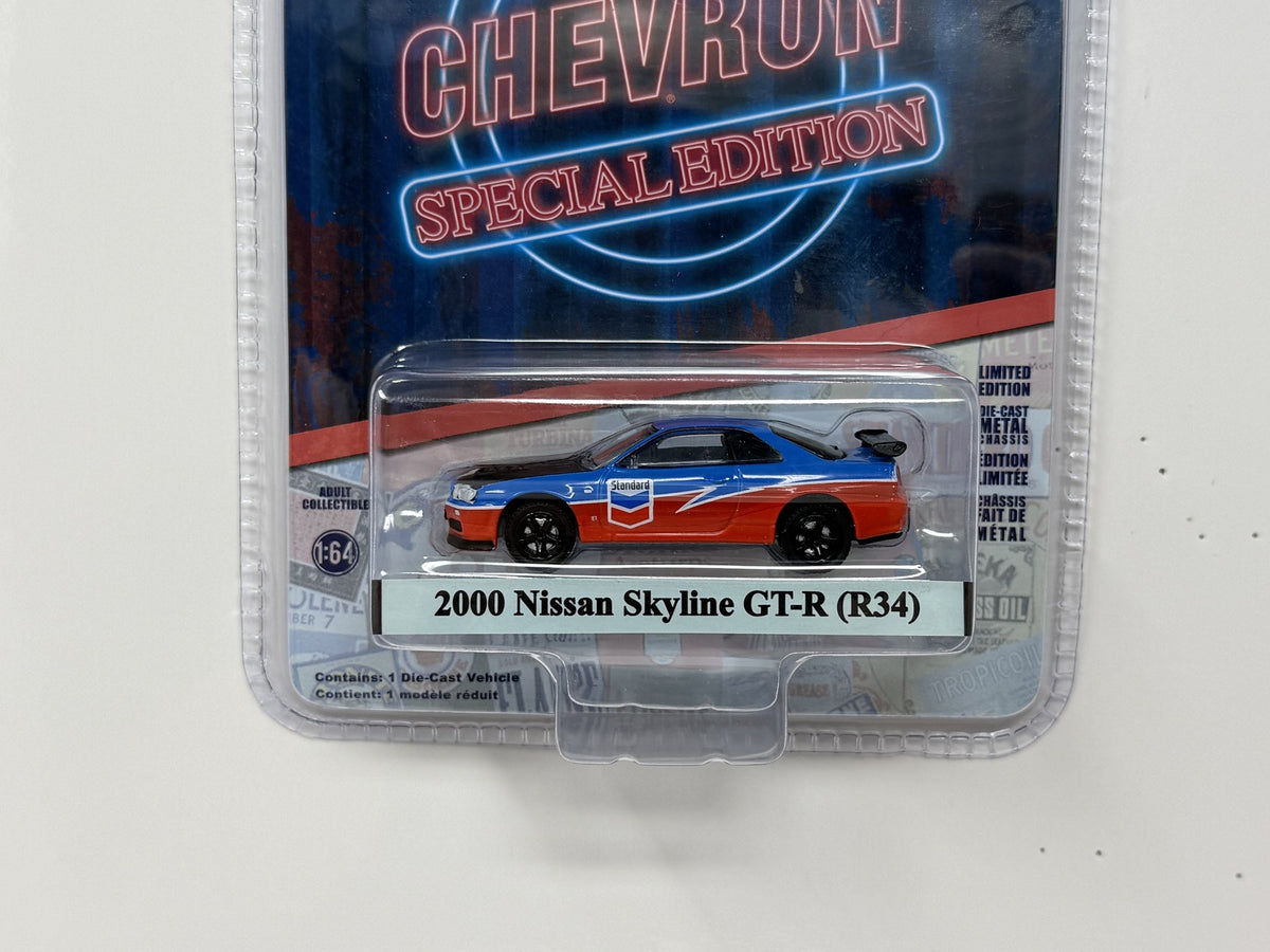 Greenlight Chevron Special Edition 2000 Nissan Skyline GT-R R34 1:64 Diecast