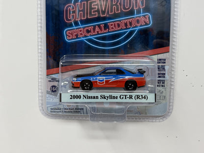 Greenlight Chevron Special Edition 2000 Nissan Skyline GT-R R34 1:64 Diecast