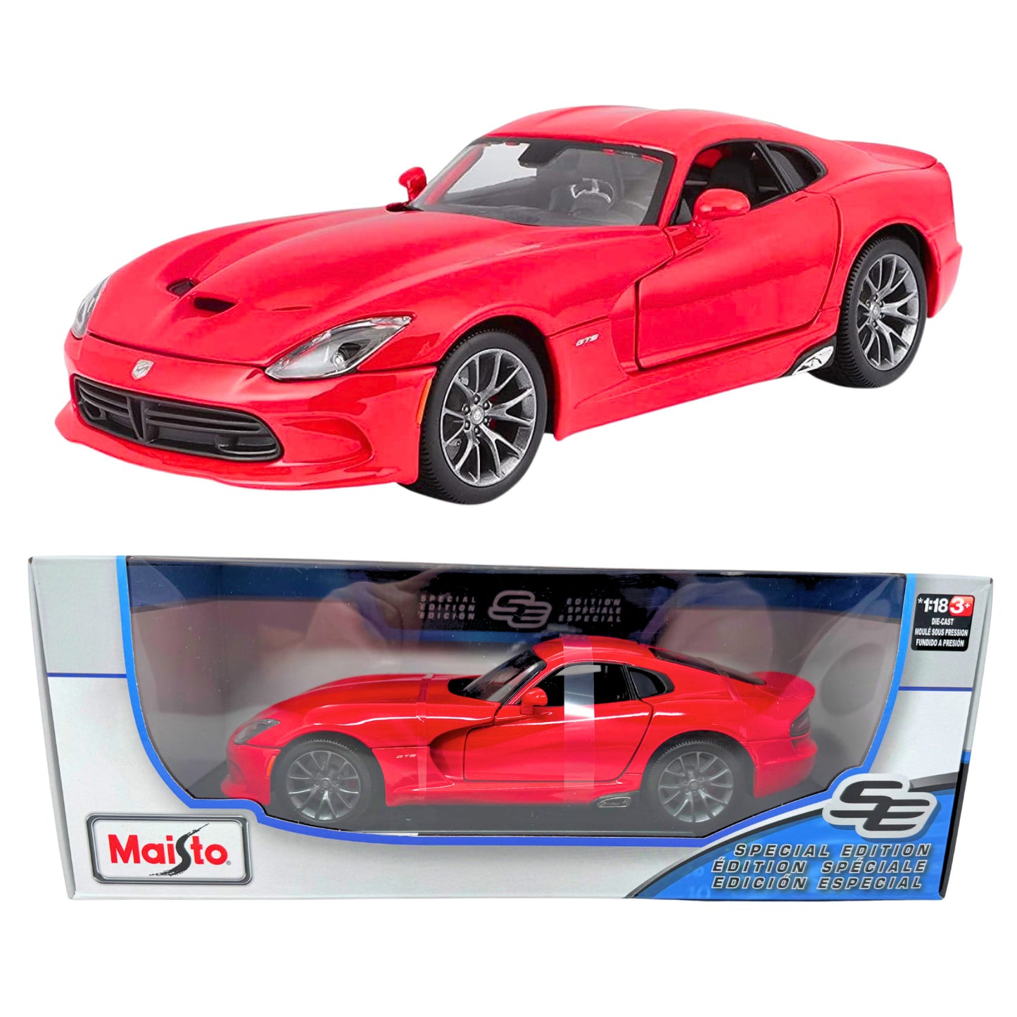 Maisto Special Edition 2013 Dodge SRT Viper GTS 1:18 Diecast Model Red