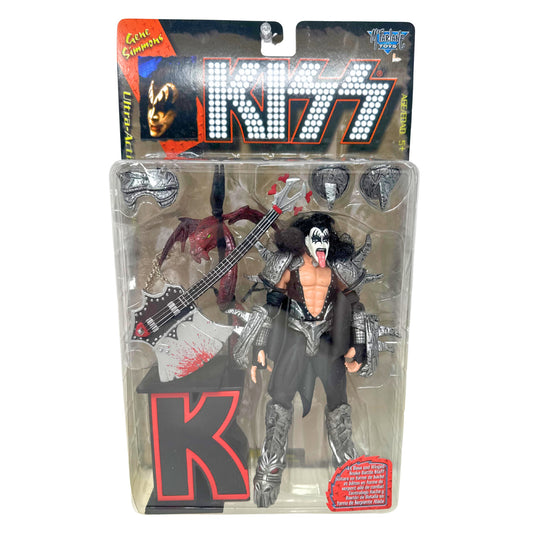 McFarlane Kiss Gene Simmons Ultra Action Figure Ax Bass & Winged Snake Staff