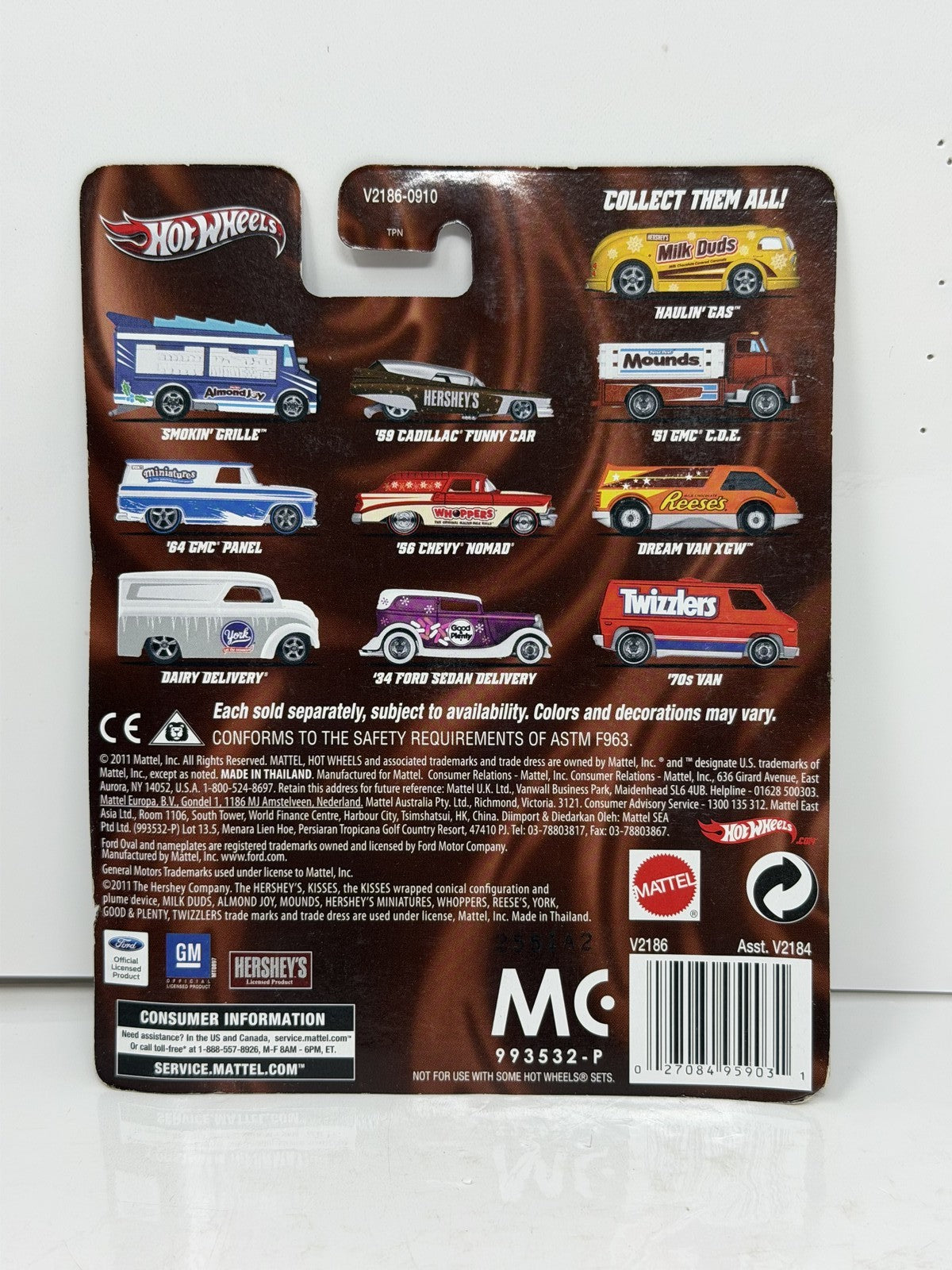 Hot Wheels Hershey's Mounds 1951 GMC C.O.E. 1:64 Diecast Real Riders