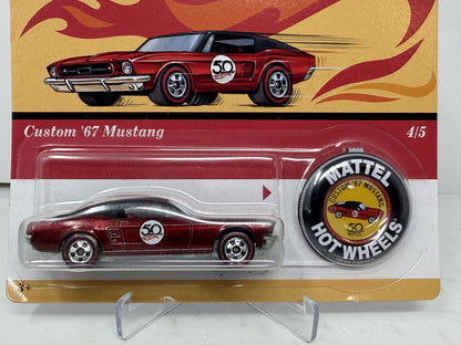 Hot Wheels 50th Anniversary Originals Custom 1967 Mustang 1:64 Diecast Red