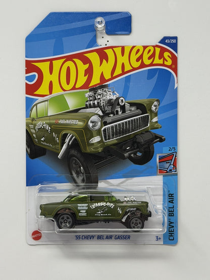 Hot Wheels Chevy Bel Air 1955 Chevy Bel Air Gasser Green 1:64 Diecast