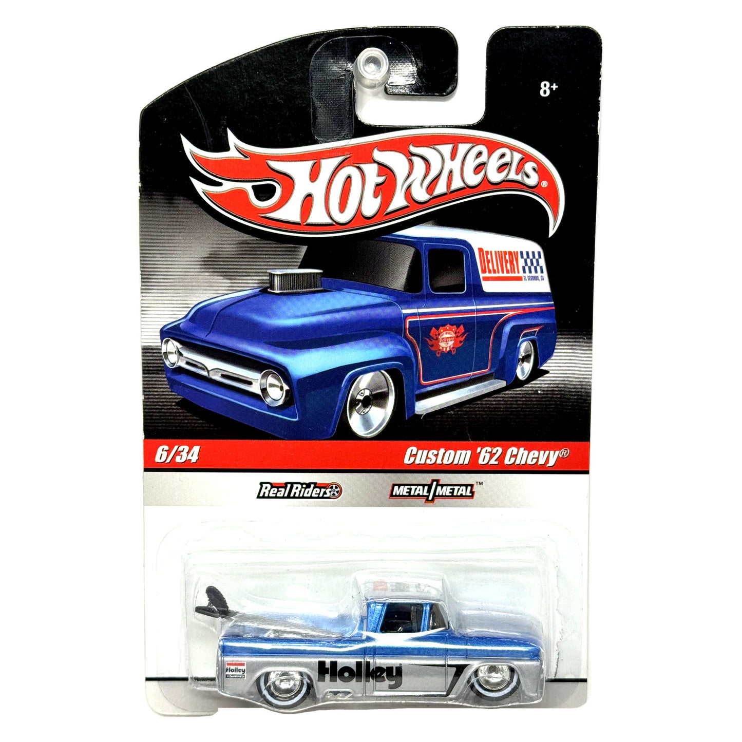 Hot Wheels Slick Rides Custom 1962 Chevrolet Pickup Holley 1:64 Diecast Blue