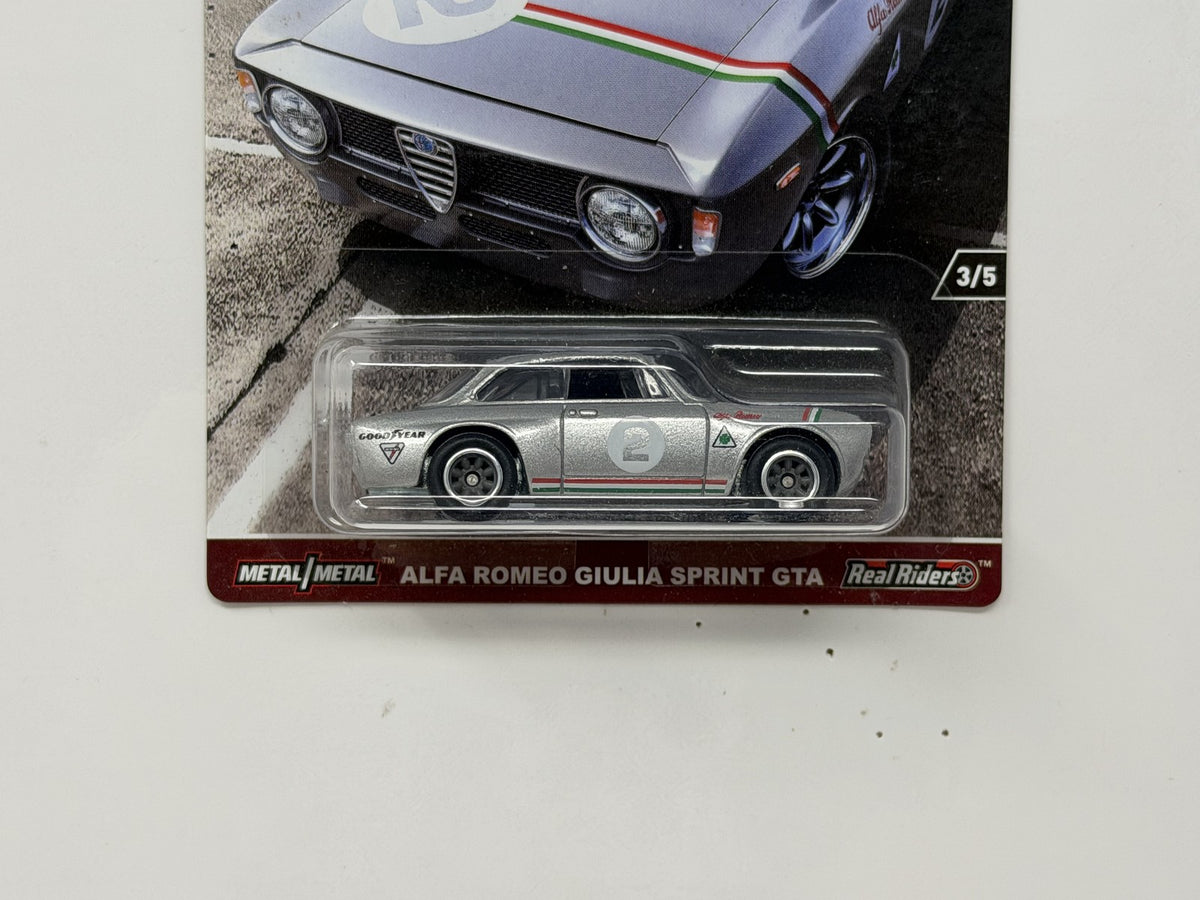 Hot Wheels Cars & Donuts Alfa Romeo Giulia Sprint GTA 1:64 Diecast Real Riders