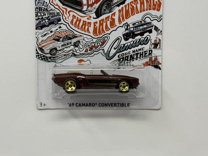Hot Wheels 50th Camaro 1969 Chevrolet Camaro Convertible 1:64 Diecast Maroon