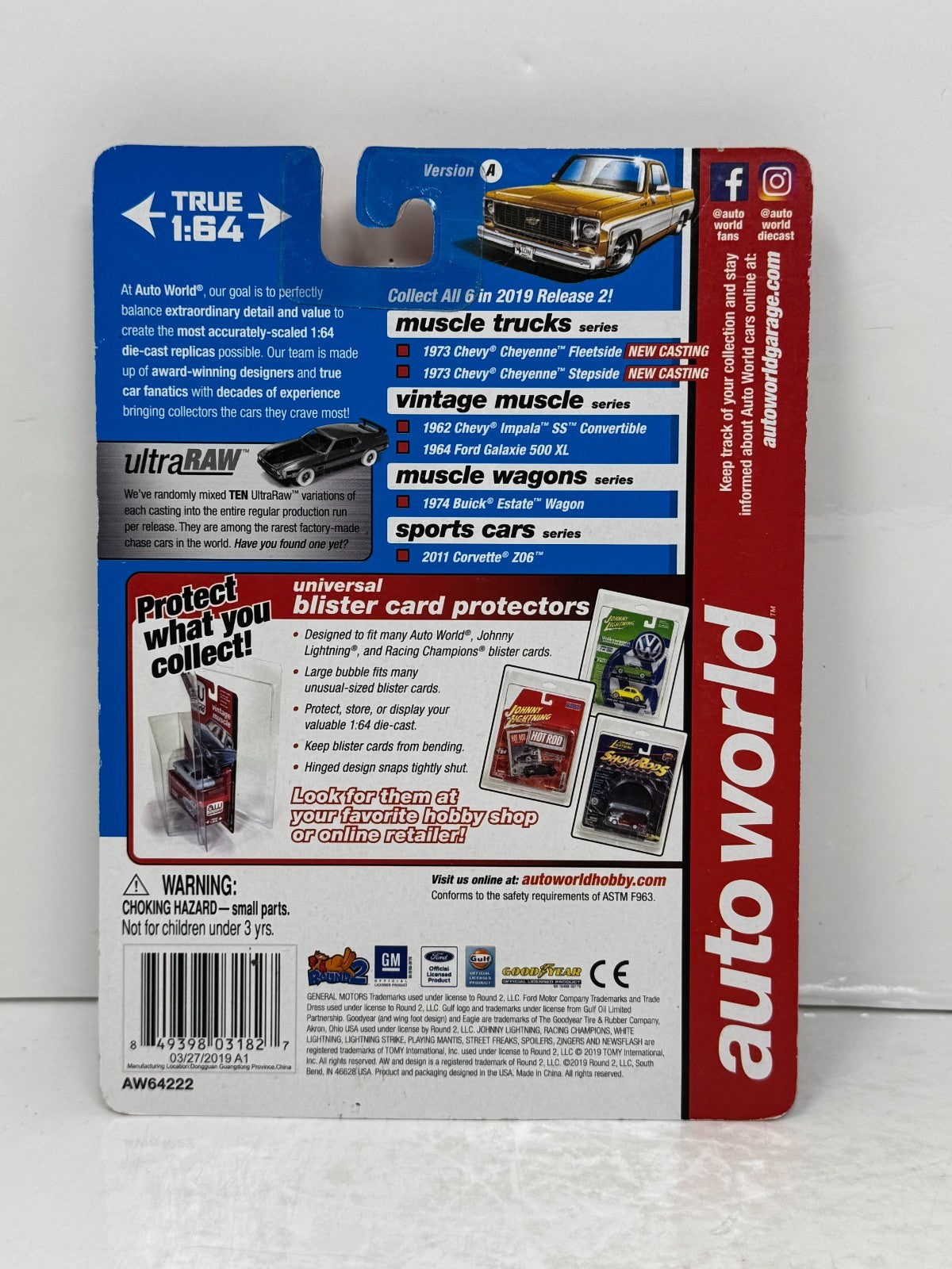 Auto World Muscle Trucks 1973 Chevy Cheyenne Stepside 1:64 Diecast