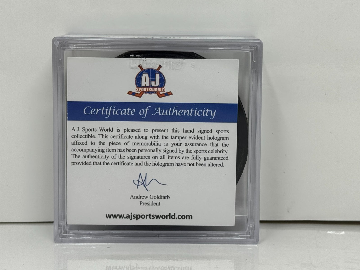 Bernie Parent Toronto Maple Leafs Signed NHL Autograph Puck Silver Auto COA AJ's