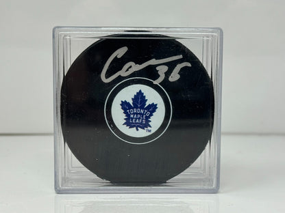 Ilya Samsonov Toronto Maple Leafs Signed NHL Autograph Puck Silver Auto