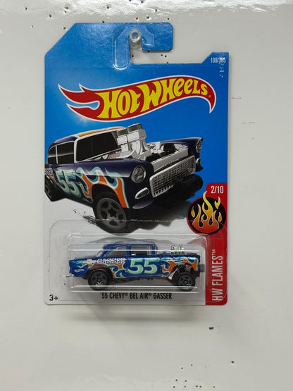 Hot Wheels HW Flames 1955 Chevy Bel Air Gasser 1:64 Diecast TAMPO ROOF ERROR