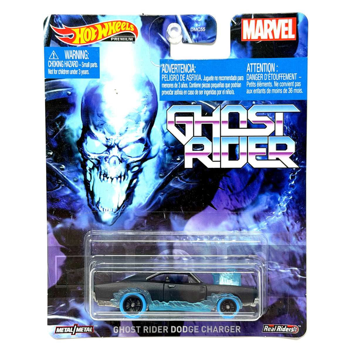 Hot Wheels Premium Marvel Ghost Rider Dodge Charger 1:64 Real Riders