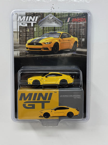 Mini GT IMSA LB-WORKS Ford Mustang Triple Yellow 1:64 Diecast