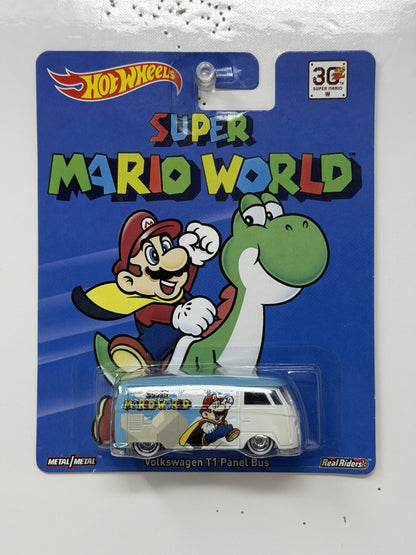 Hot Wheels Super Mario World Volkswagen T1 Panel Bus 1:64 Diecast Real Riders