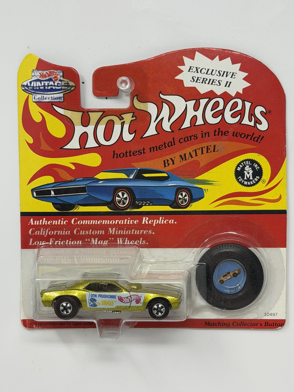 Hot Wheels Vintage Series II Don Prudhomme Snake 1:64 Diecast w/ Button