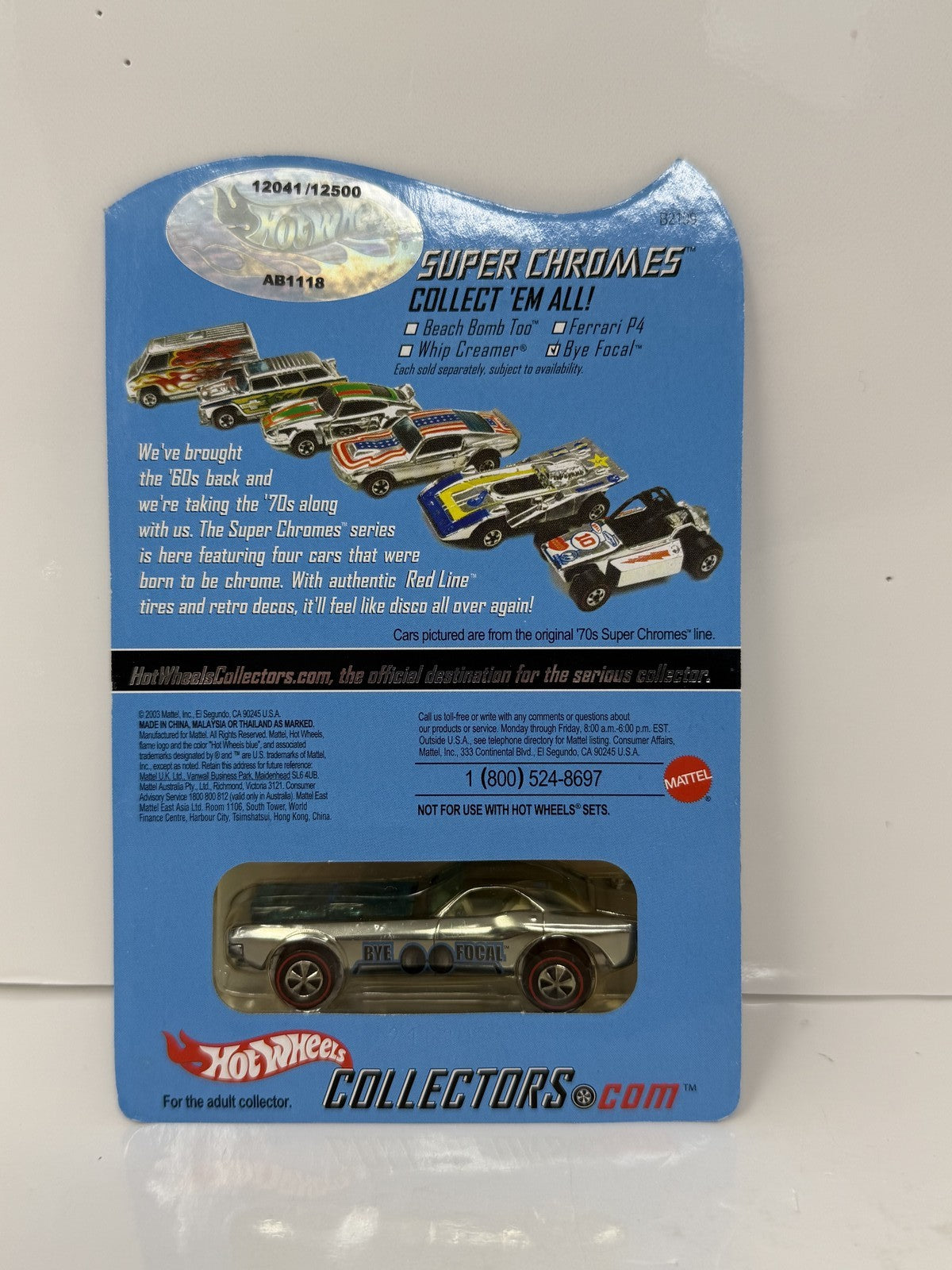 Hot Wheels RLC Red Line Club Super Chromes Bye Focal 1:64 Diecast 12041/12500