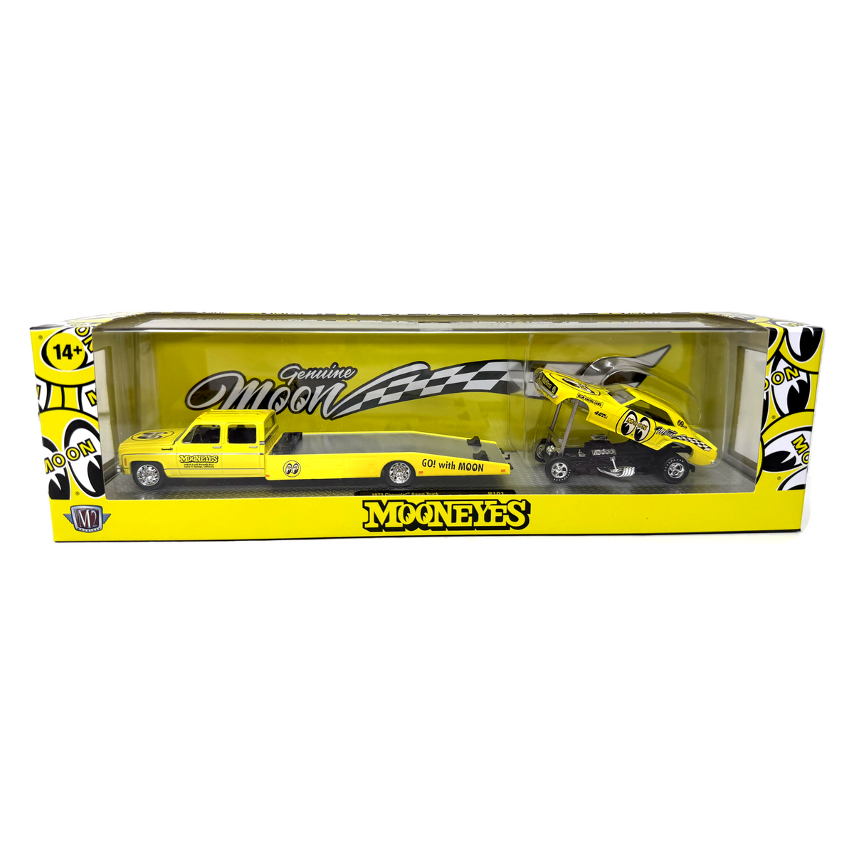 M2 Machines Mooneyes 1969 Chevy Camaro Funny Car & Ramp Truck 1:64 Diecast