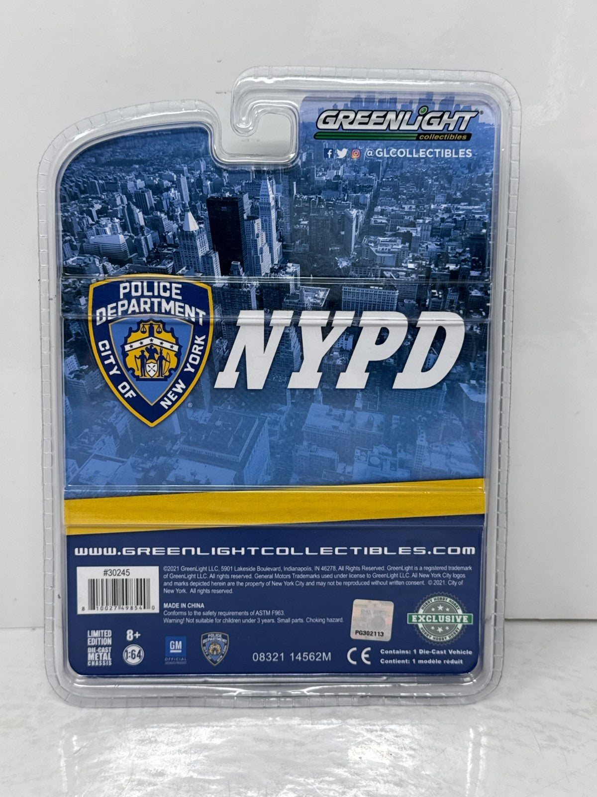 Greenlight NYPD 1985 Chevrolet K-5 Blazer 1:64 Diecast